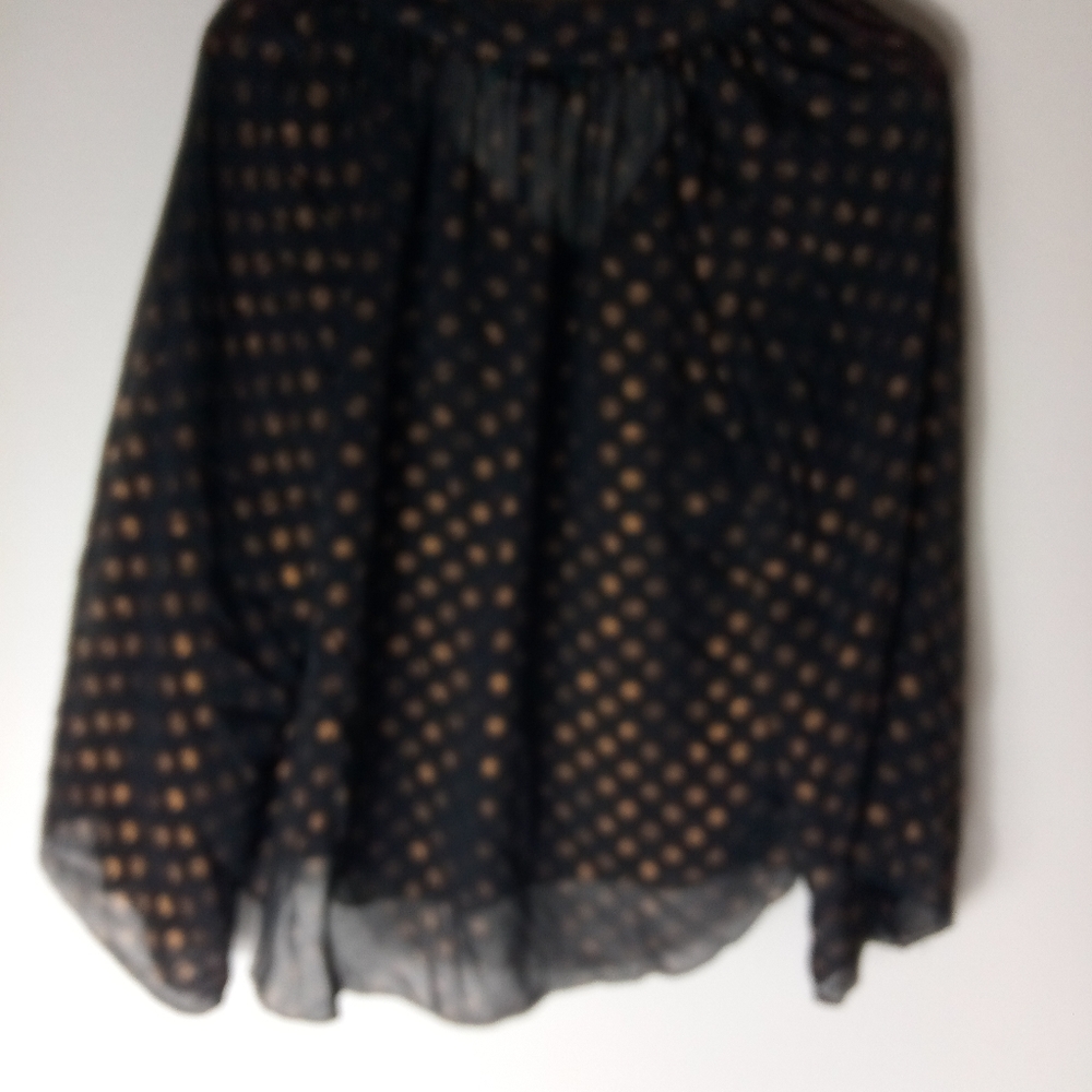 Karlie M Black Bronze Dots Dressy Tunic Top - Picture 3 of 3